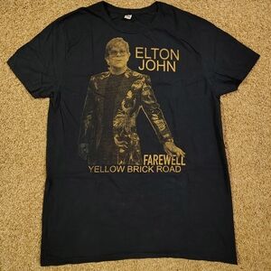 Elton John Black Graphic Unisex T-shirt Tee Farewell Yellow Brick Road Tour 2018